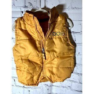 COOGI KIDS YELLOW FULL ZIP PUFFER VEST SZ (6/9MO) UNISEX‎ EUC AND GENTLY WORN